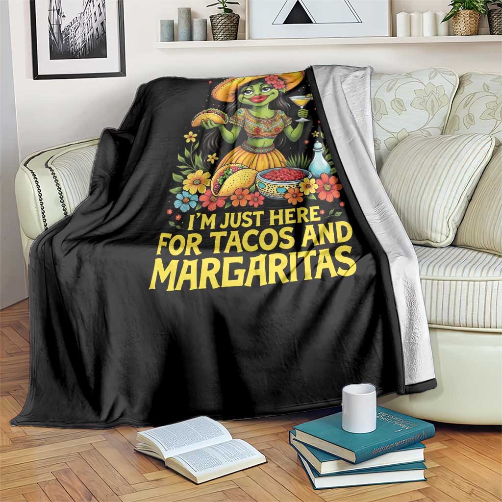 Funny Cinco De Mayo Frog Throw Blanket Just Here For Tacos And Margaritas