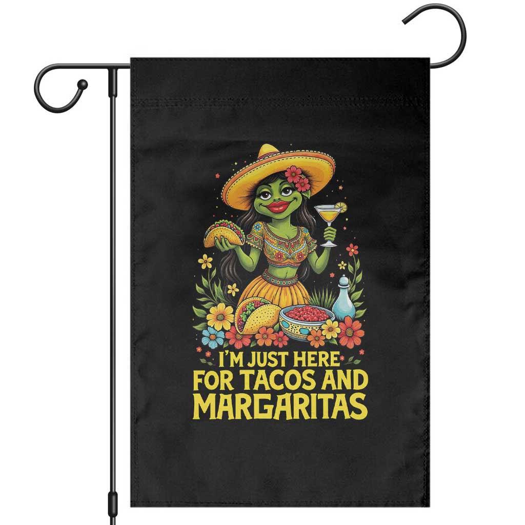 Funny Cinco De Mayo Frog Garden Flag Just Here For Tacos And Margaritas