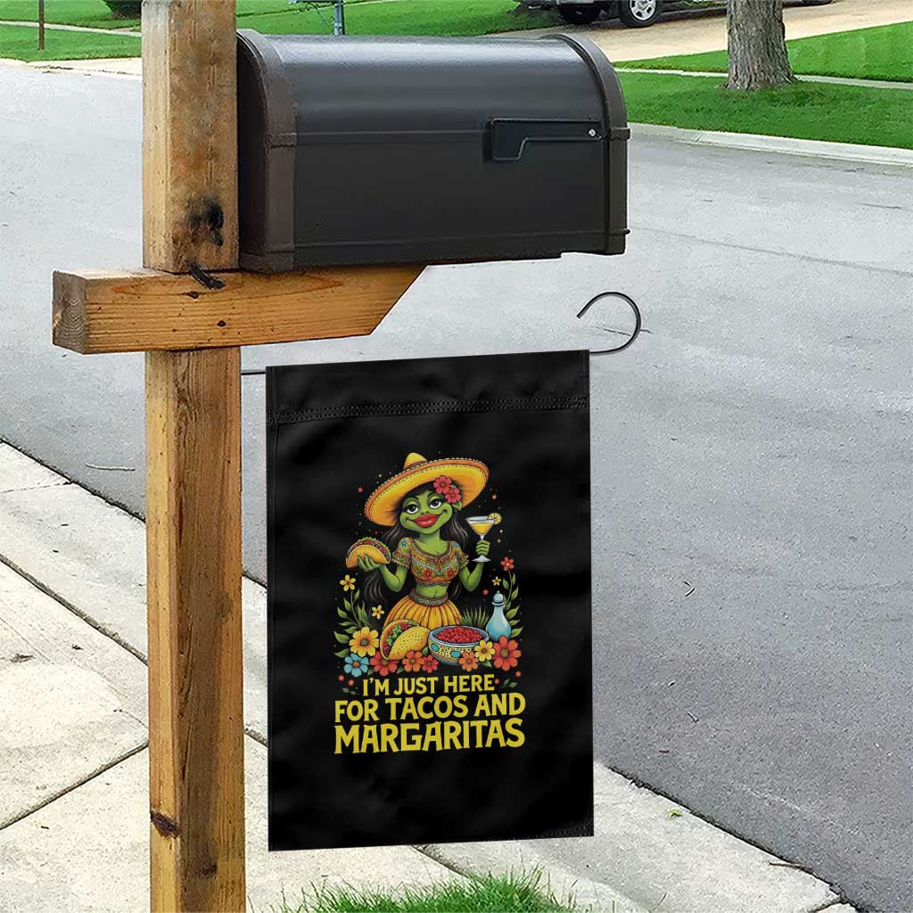 Funny Cinco De Mayo Frog Garden Flag Just Here For Tacos And Margaritas