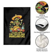 Funny Cinco De Mayo Frog Garden Flag Just Here For Tacos And Margaritas