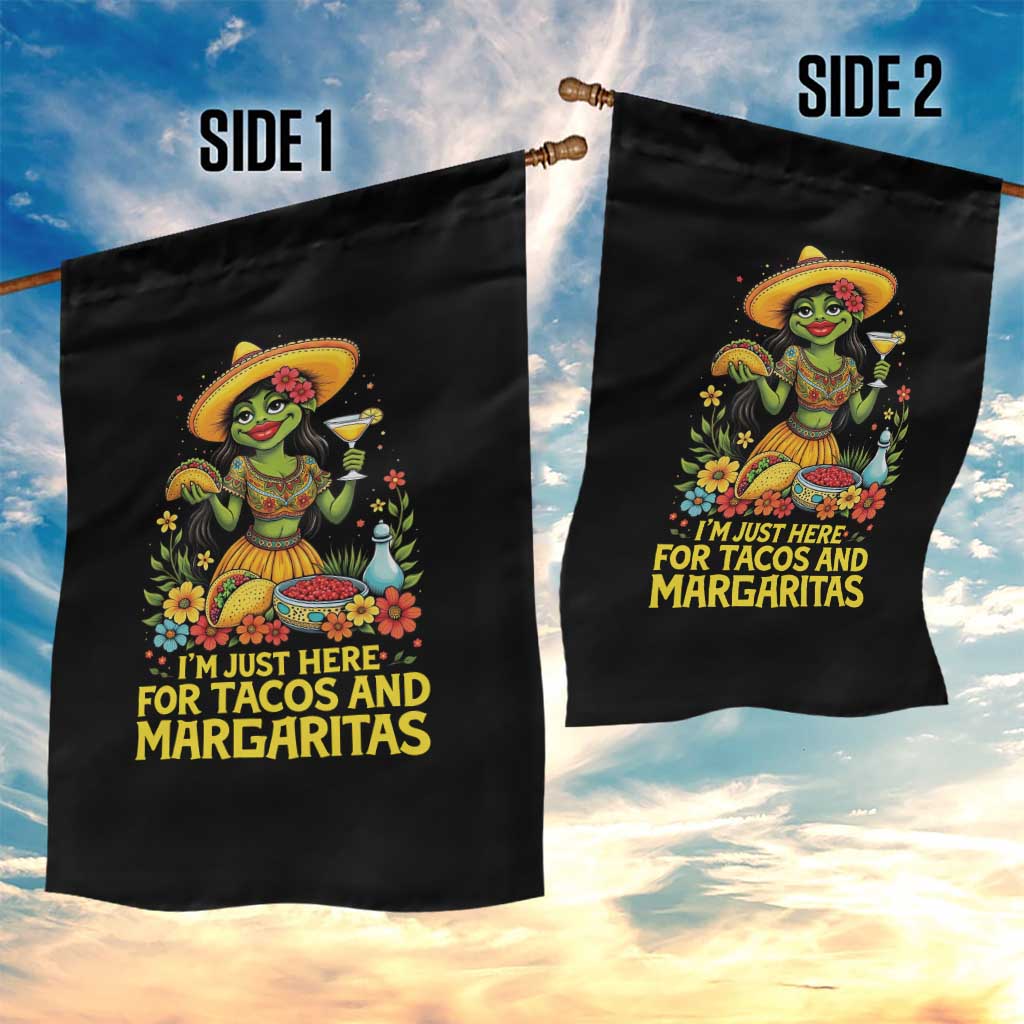 Funny Cinco De Mayo Frog Garden Flag Just Here For Tacos And Margaritas