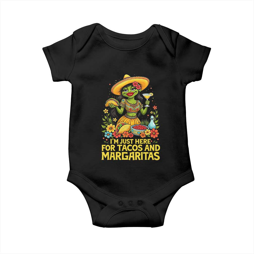 Funny Cinco De Mayo Frog Baby Onesie Just Here For Tacos And Margaritas