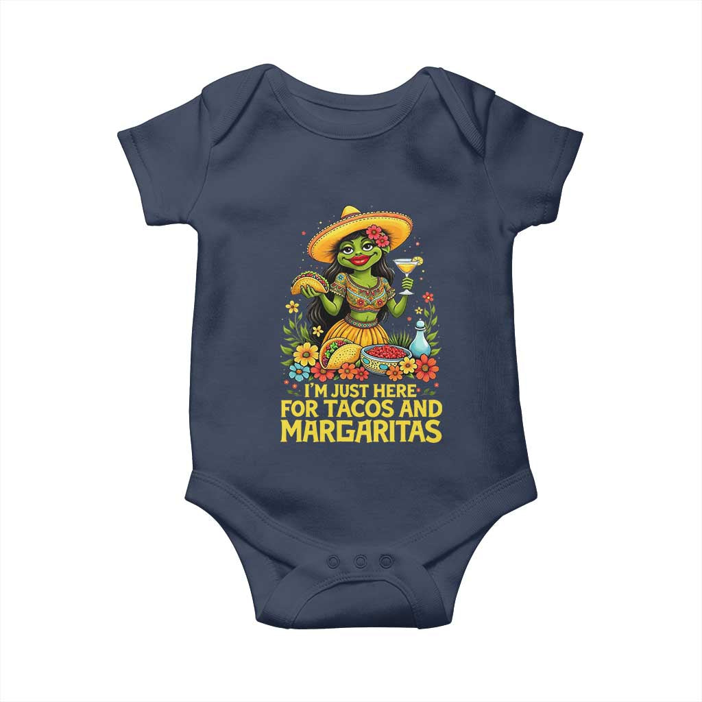 Funny Cinco De Mayo Frog Baby Onesie Just Here For Tacos And Margaritas