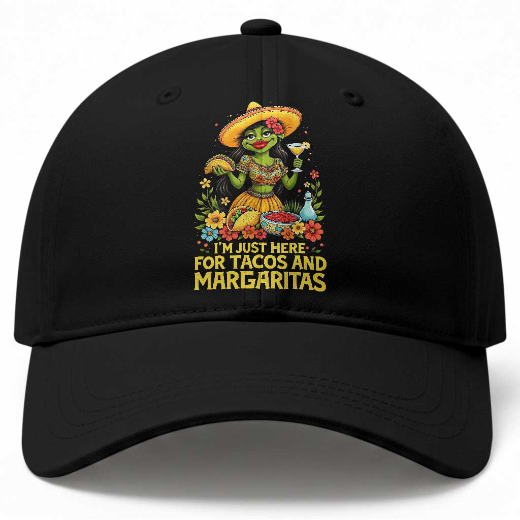 Funny Cinco De Mayo Frog Baseball Cap Just Here For Tacos And Margaritas