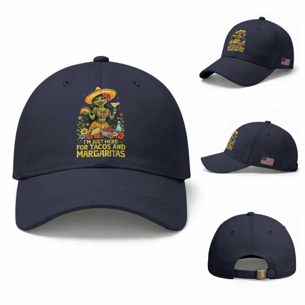 Funny Cinco De Mayo Frog Baseball Cap Just Here For Tacos And Margaritas