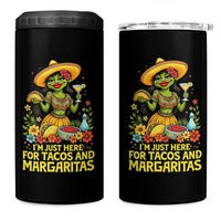 Funny Cinco De Mayo Frog 4 in 1 Can Cooler Tumbler Just Here For Tacos And Margaritas