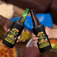 Funny Cinco De Mayo Frog 4 in 1 Can Cooler Tumbler Just Here For Tacos And Margaritas