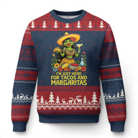 Funny Cinco De Mayo Frog Ugly Christmas Sweater Just Here For Tacos And Margaritas