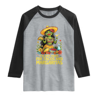 Funny Cinco De Mayo Frog Raglan Shirt Just Here For Tacos And Margaritas