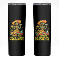 Funny Cinco De Mayo Frog Skinny Tumbler Just Here For Tacos And Margaritas