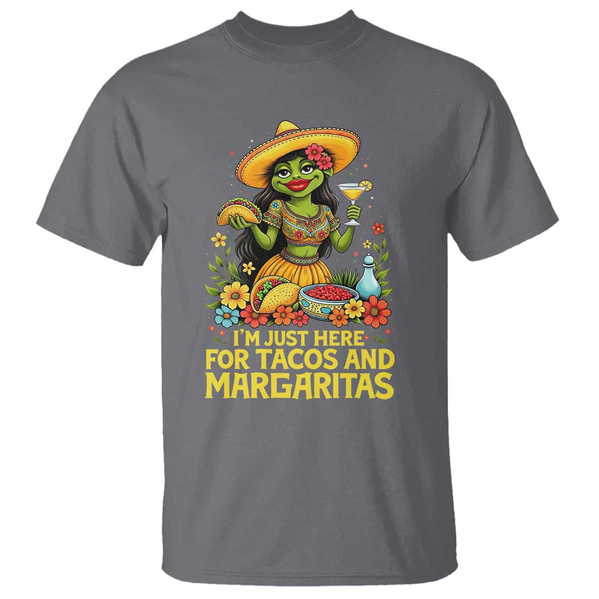 Funny Cinco De Mayo Frog T Shirt Just Here For Tacos And Margaritas