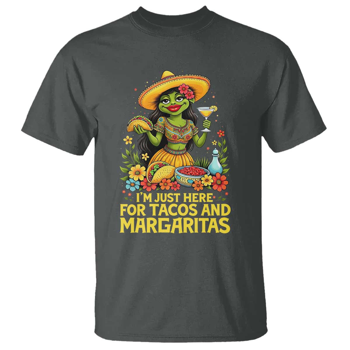 Funny Cinco De Mayo Frog T Shirt Just Here For Tacos And Margaritas