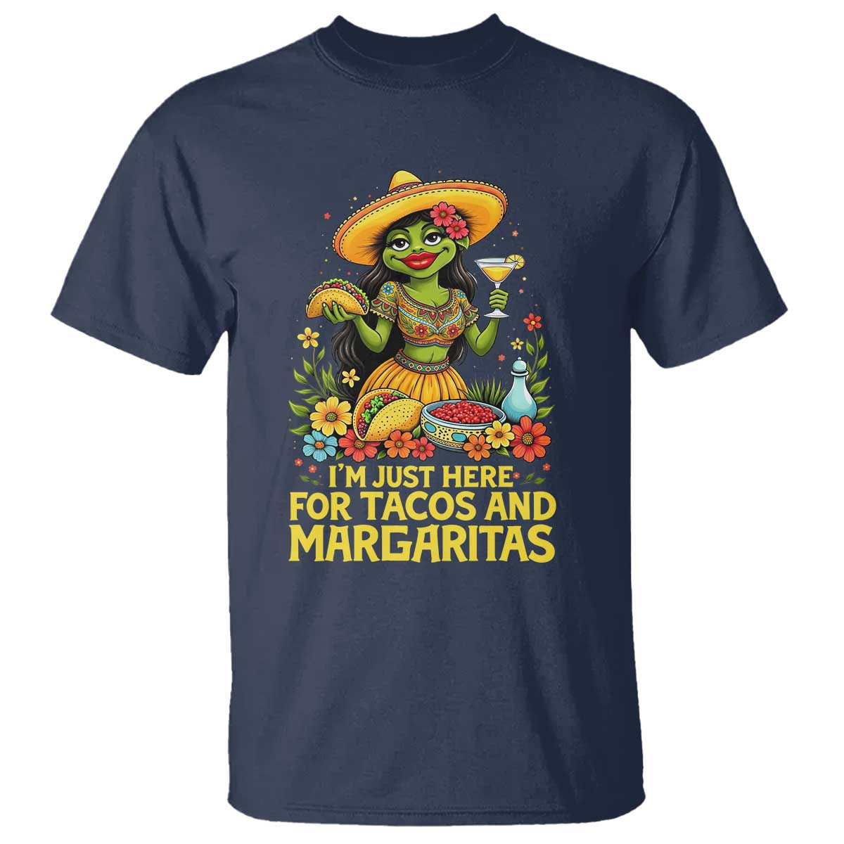 Funny Cinco De Mayo Frog T Shirt Just Here For Tacos And Margaritas