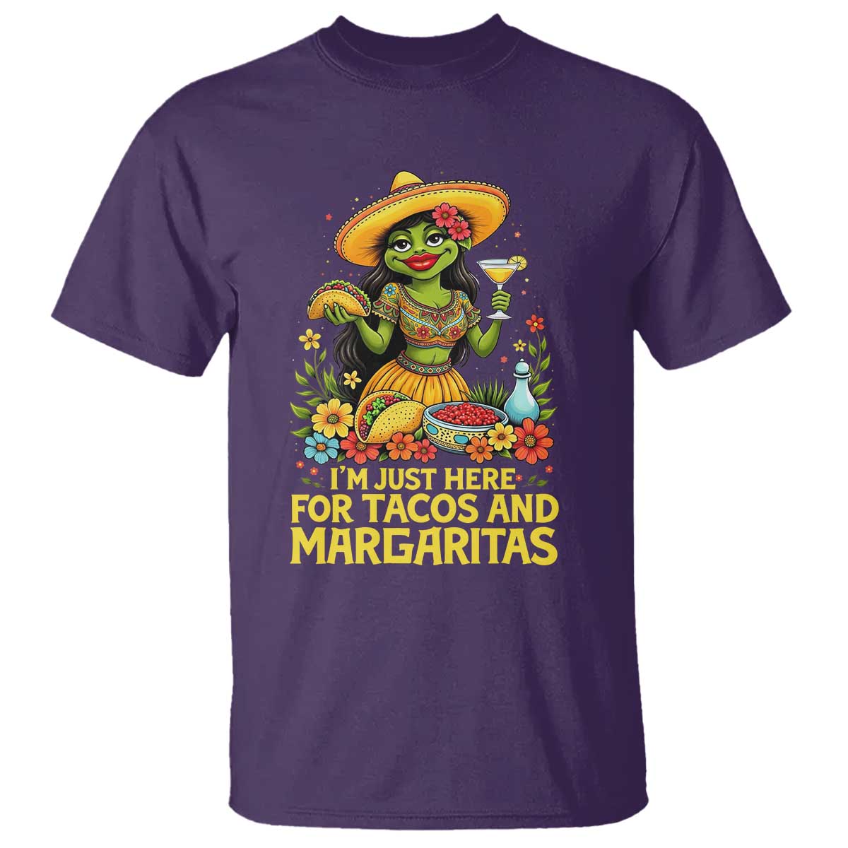 Funny Cinco De Mayo Frog T Shirt Just Here For Tacos And Margaritas