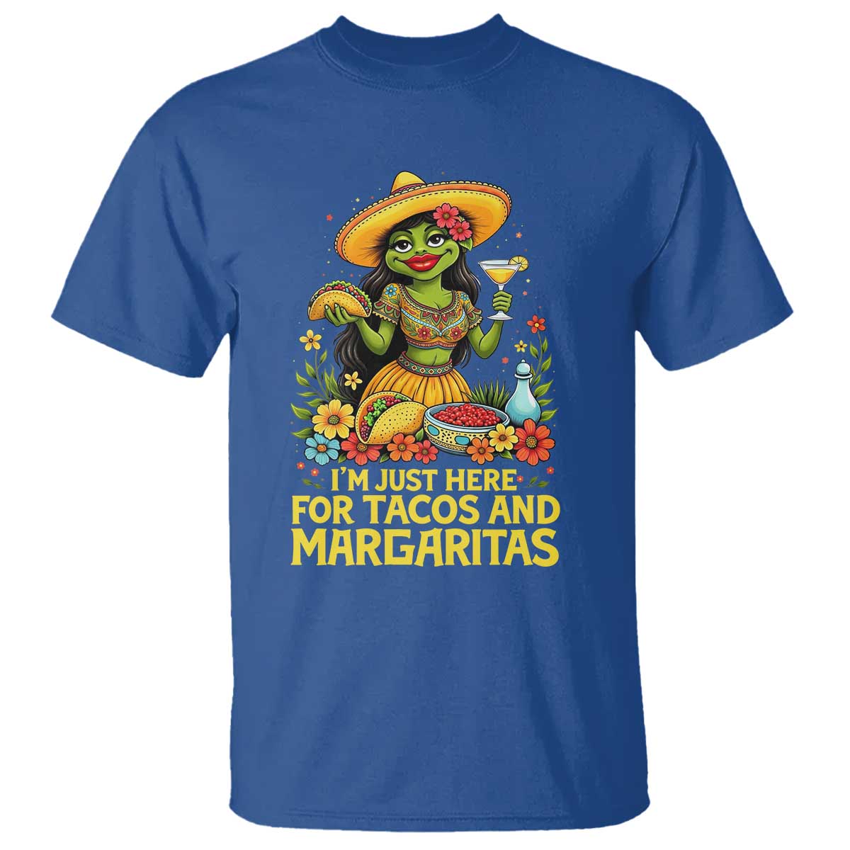 Funny Cinco De Mayo Frog T Shirt Just Here For Tacos And Margaritas