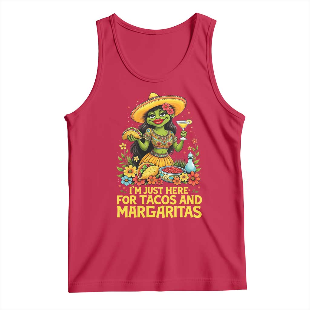 Funny Cinco De Mayo Frog Tank Top Just Here For Tacos And Margaritas