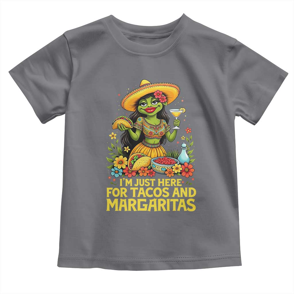 Funny Cinco De Mayo Frog Toddler T Shirt Just Here For Tacos And Margaritas
