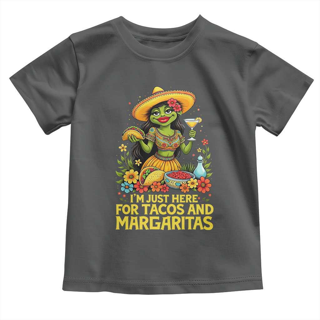 Funny Cinco De Mayo Frog Toddler T Shirt Just Here For Tacos And Margaritas