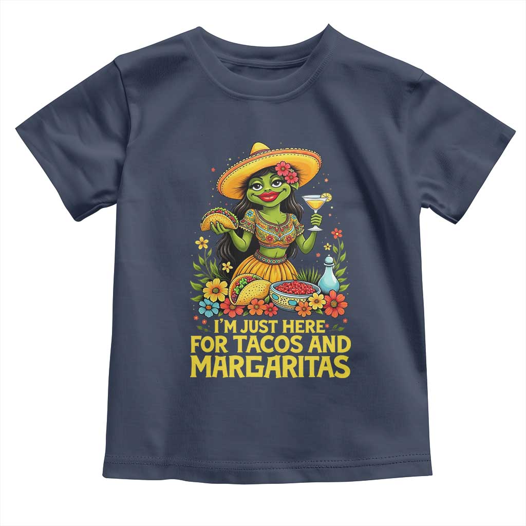 Funny Cinco De Mayo Frog Toddler T Shirt Just Here For Tacos And Margaritas