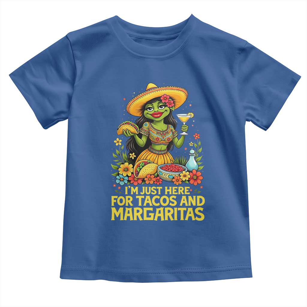 Funny Cinco De Mayo Frog Toddler T Shirt Just Here For Tacos And Margaritas