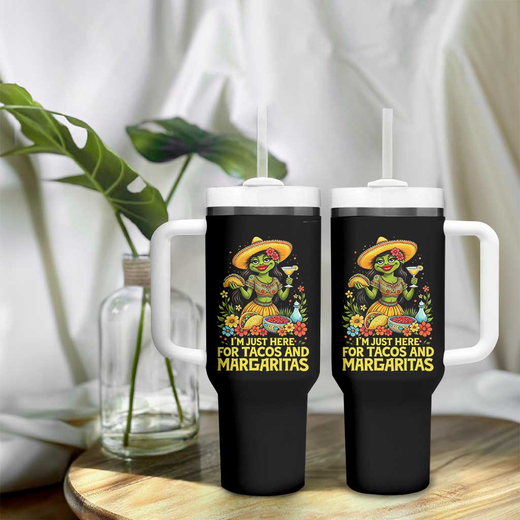 Funny Cinco De Mayo Frog Tumbler With Handle Just Here For Tacos And Margaritas