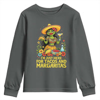 Funny Cinco De Mayo Frog Youth Sweatshirt Just Here For Tacos And Margaritas
