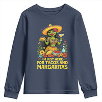 Funny Cinco De Mayo Frog Youth Sweatshirt Just Here For Tacos And Margaritas