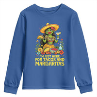 Funny Cinco De Mayo Frog Youth Sweatshirt Just Here For Tacos And Margaritas