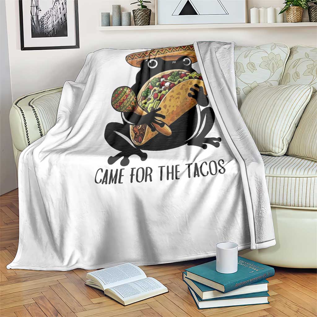 Grumpy Frog Cinco De Mayo Throw Blanket Came For The Tacos
