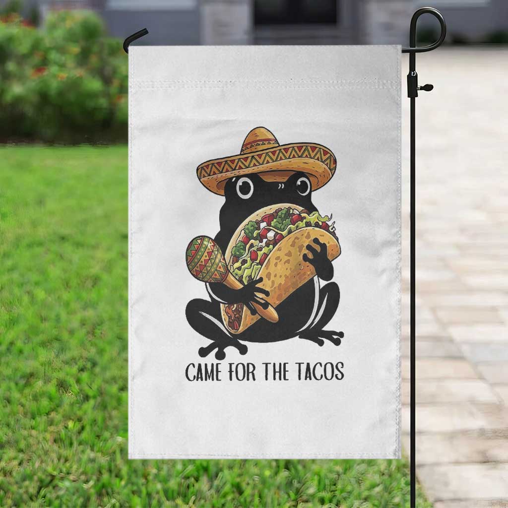 Grumpy Frog Cinco De Mayo Garden Flag Came For The Tacos