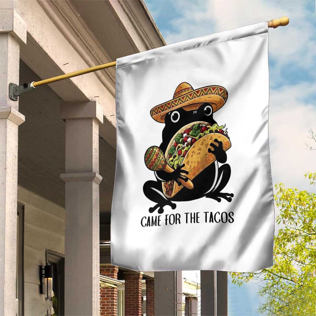 Grumpy Frog Cinco De Mayo Garden Flag Came For The Tacos