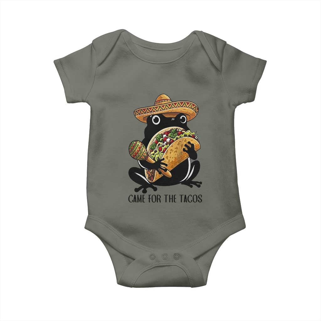 Grumpy Frog Cinco De Mayo Baby Onesie Came For The Tacos