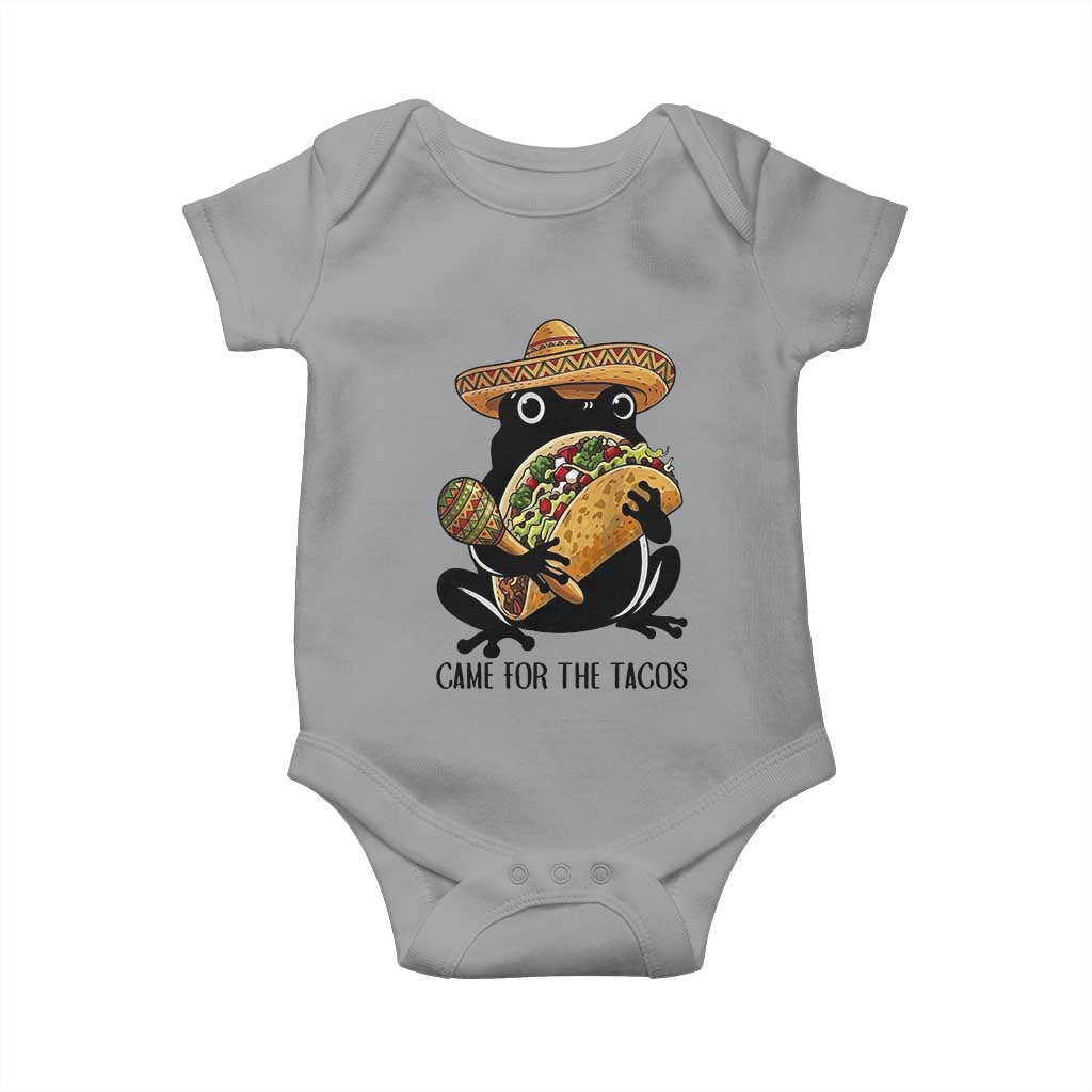 Grumpy Frog Cinco De Mayo Baby Onesie Came For The Tacos