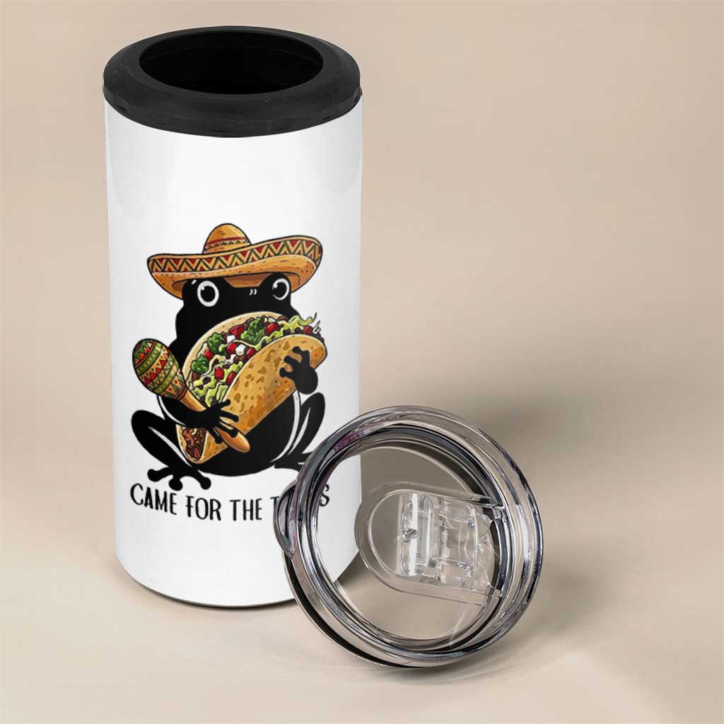 Grumpy Frog Cinco De Mayo 4 in 1 Can Cooler Tumbler Came For The Tacos
