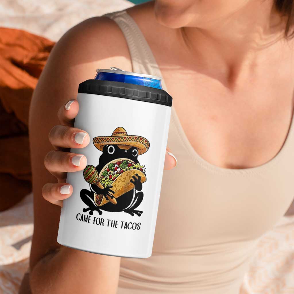 Grumpy Frog Cinco De Mayo 4 in 1 Can Cooler Tumbler Came For The Tacos