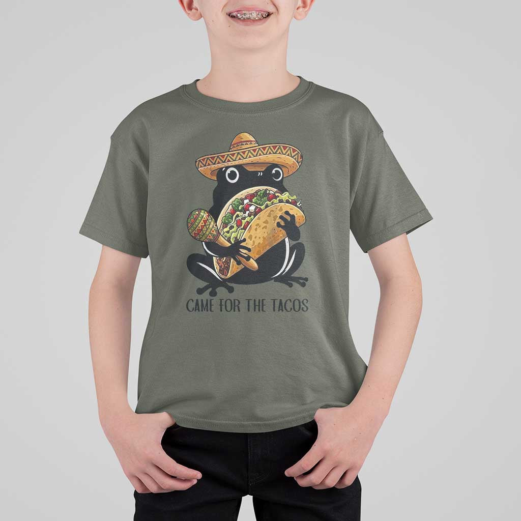 Grumpy Frog Cinco De Mayo T Shirt For Kid Came For The Tacos