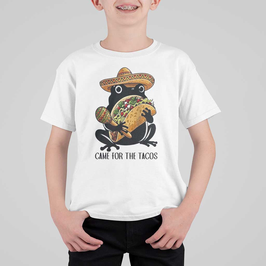 Grumpy Frog Cinco De Mayo T Shirt For Kid Came For The Tacos