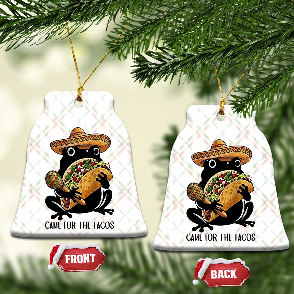 Grumpy Frog Cinco De Mayo Ceramic Ornament Came For The Tacos