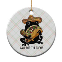 Grumpy Frog Cinco De Mayo Ceramic Ornament Came For The Tacos