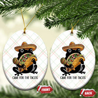 Grumpy Frog Cinco De Mayo Ceramic Ornament Came For The Tacos