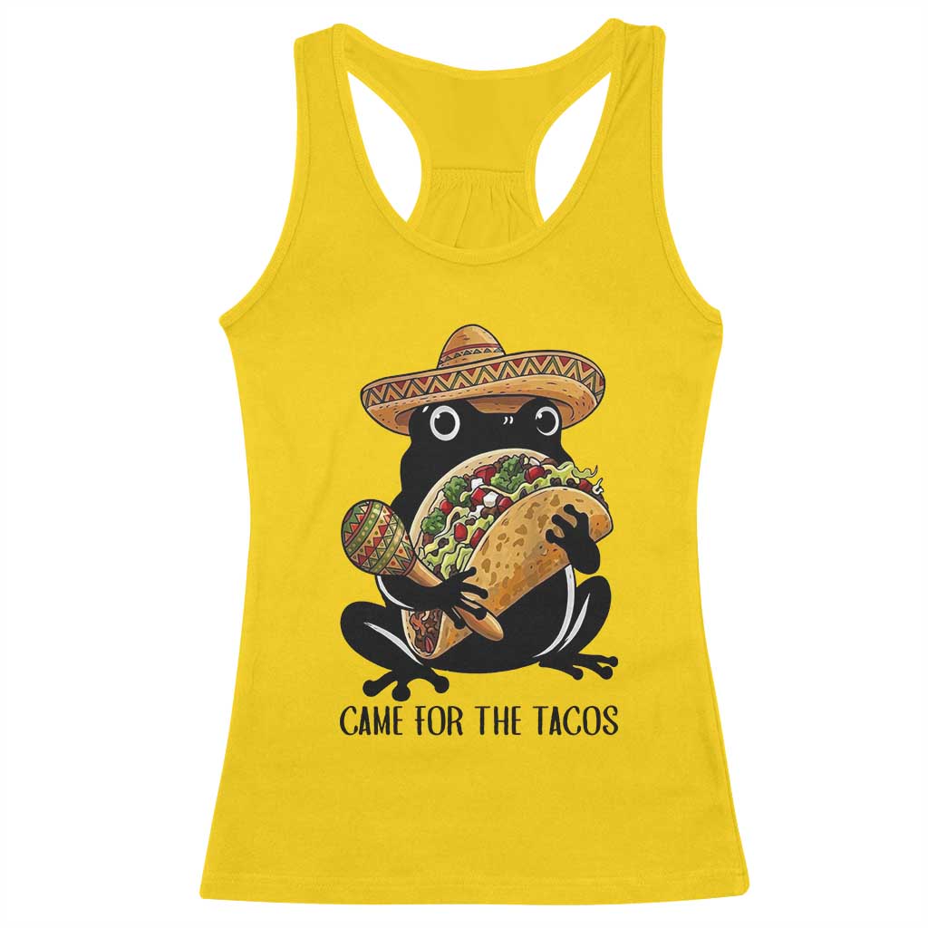 Grumpy Frog Cinco De Mayo Racerback Tank Top Came For The Tacos