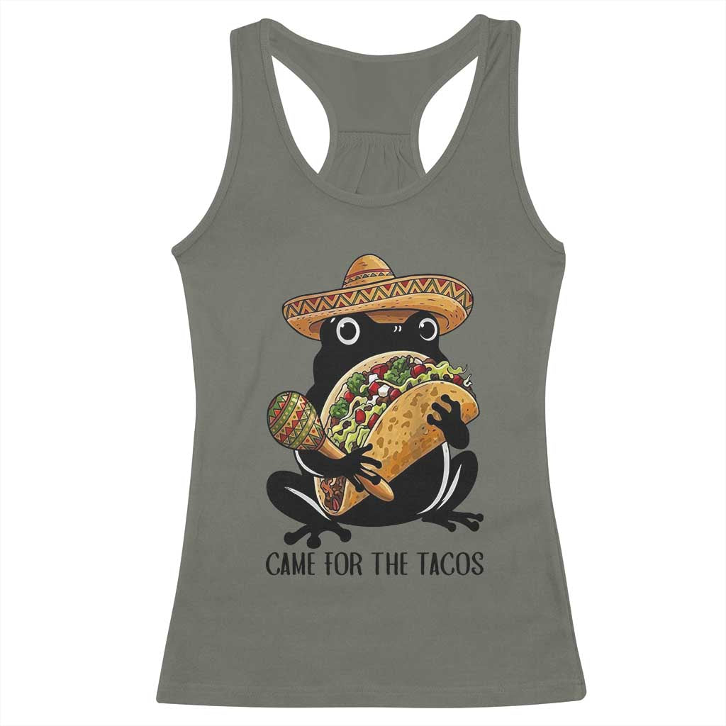 Grumpy Frog Cinco De Mayo Racerback Tank Top Came For The Tacos