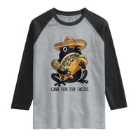 Grumpy Frog Cinco De Mayo Raglan Shirt Came For The Tacos