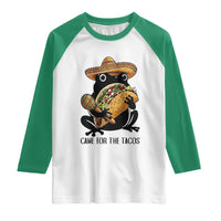 Grumpy Frog Cinco De Mayo Raglan Shirt Came For The Tacos
