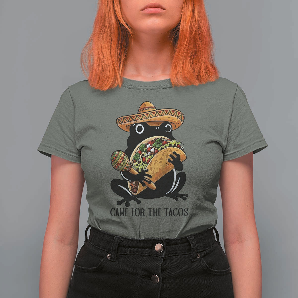 Grumpy Frog Cinco De Mayo T Shirt For Women Came For The Tacos
