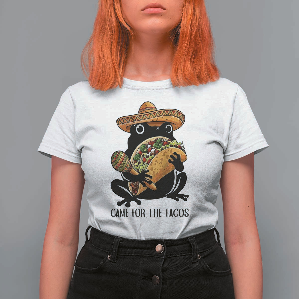 Grumpy Frog Cinco De Mayo T Shirt For Women Came For The Tacos