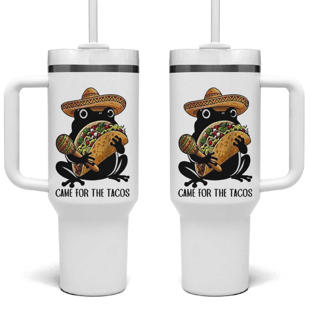 Grumpy Frog Cinco De Mayo Tumbler With Handle Came For The Tacos