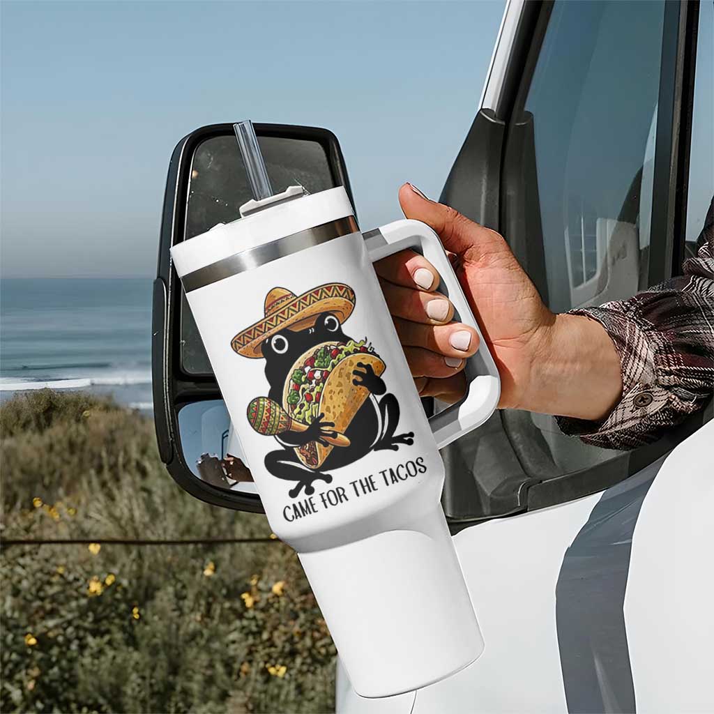 Grumpy Frog Cinco De Mayo Tumbler With Handle Came For The Tacos
