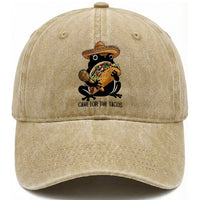 Grumpy Frog Cinco De Mayo Washed Cotton Baseball Cap Came For The Tacos