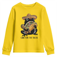 Grumpy Frog Cinco De Mayo Youth Sweatshirt Came For The Tacos